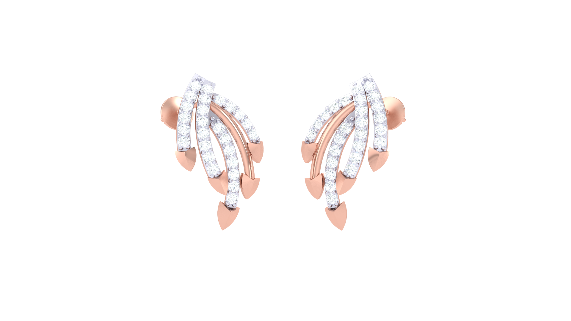 Golden Feather Cascade earrings