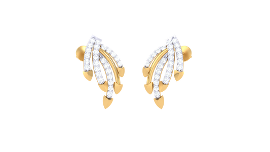 Golden Feather Cascade earrings