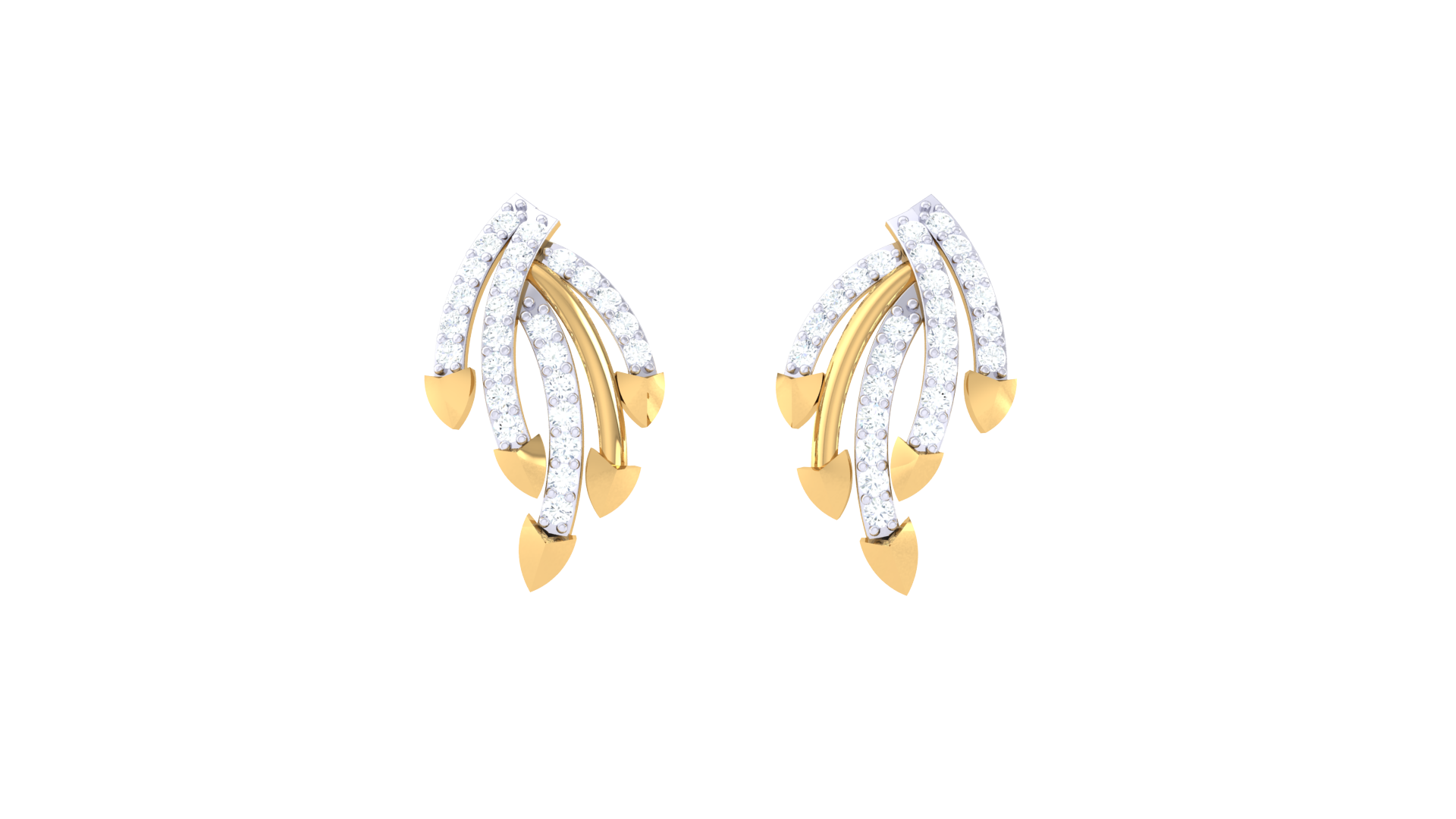 Golden Feather Cascade earrings