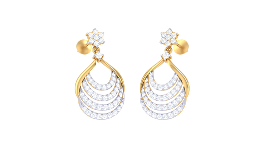 Triple Curve Crystal Embellished Earrings