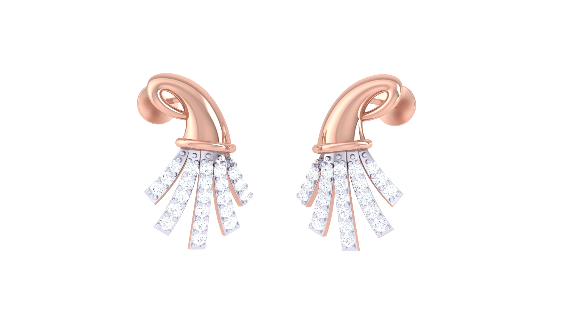 Sparkling Wave Accent Earrings