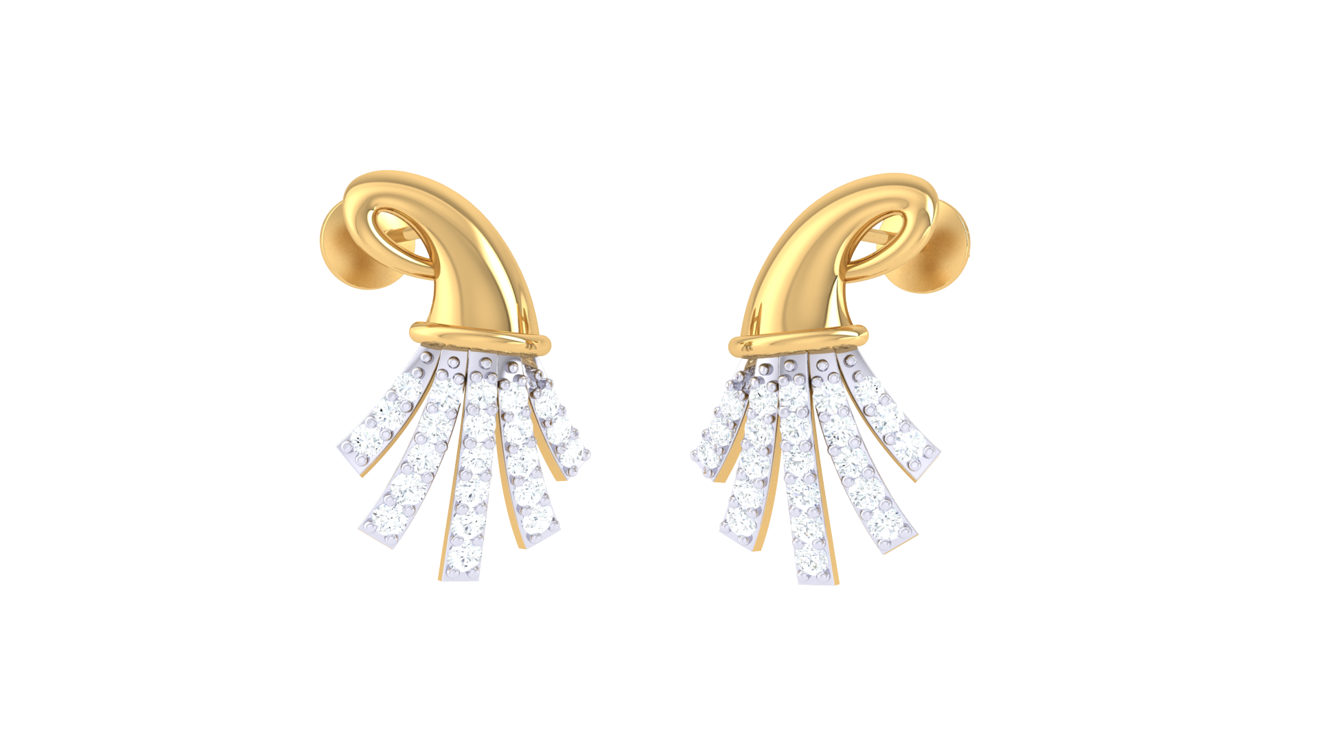 Sparkling Wave Accent Earrings