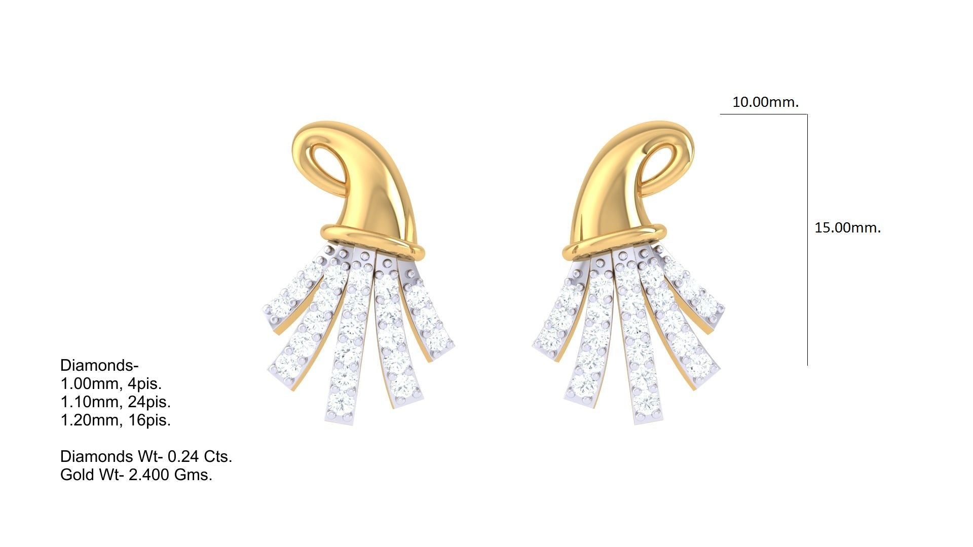Sparkling Wave Accent Earrings