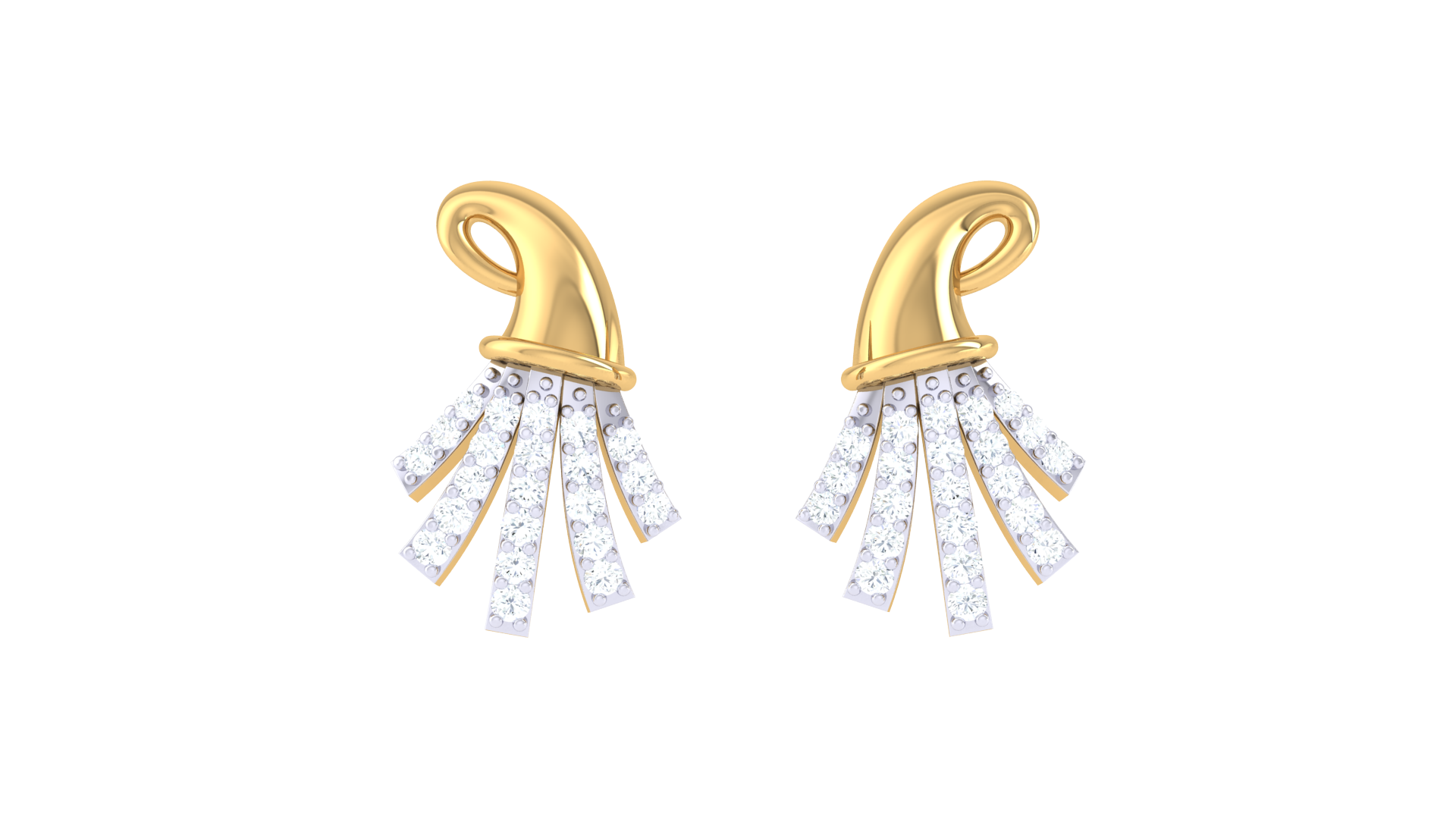 Sparkling Wave Accent Earrings