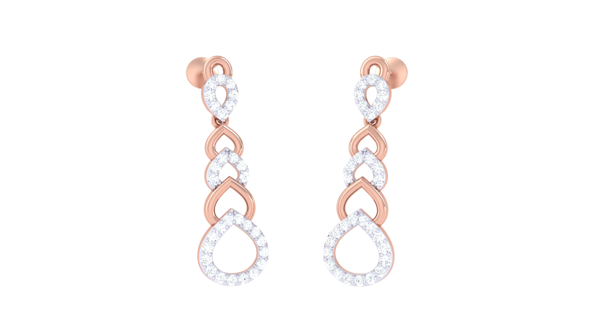 Open Teardrop Design Diamond Earrings