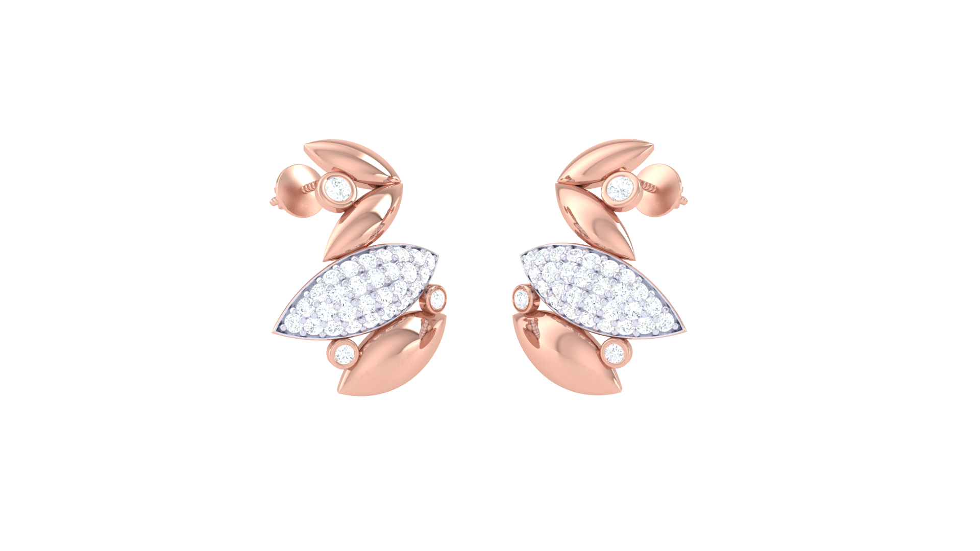 Abstract Two-Tone Leaf Earrings