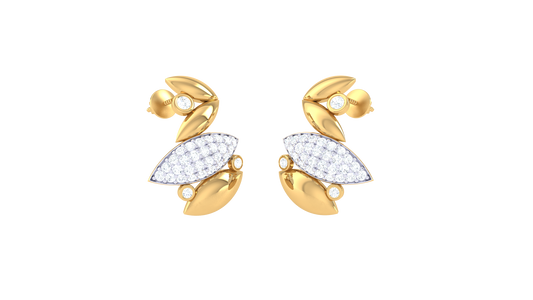 Abstract Two-Tone Leaf Earrings