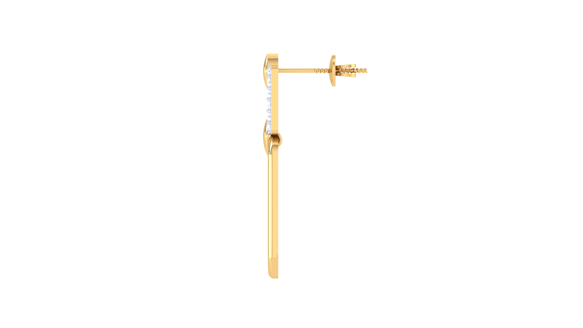 Gold Paperclip Crystal Earrings