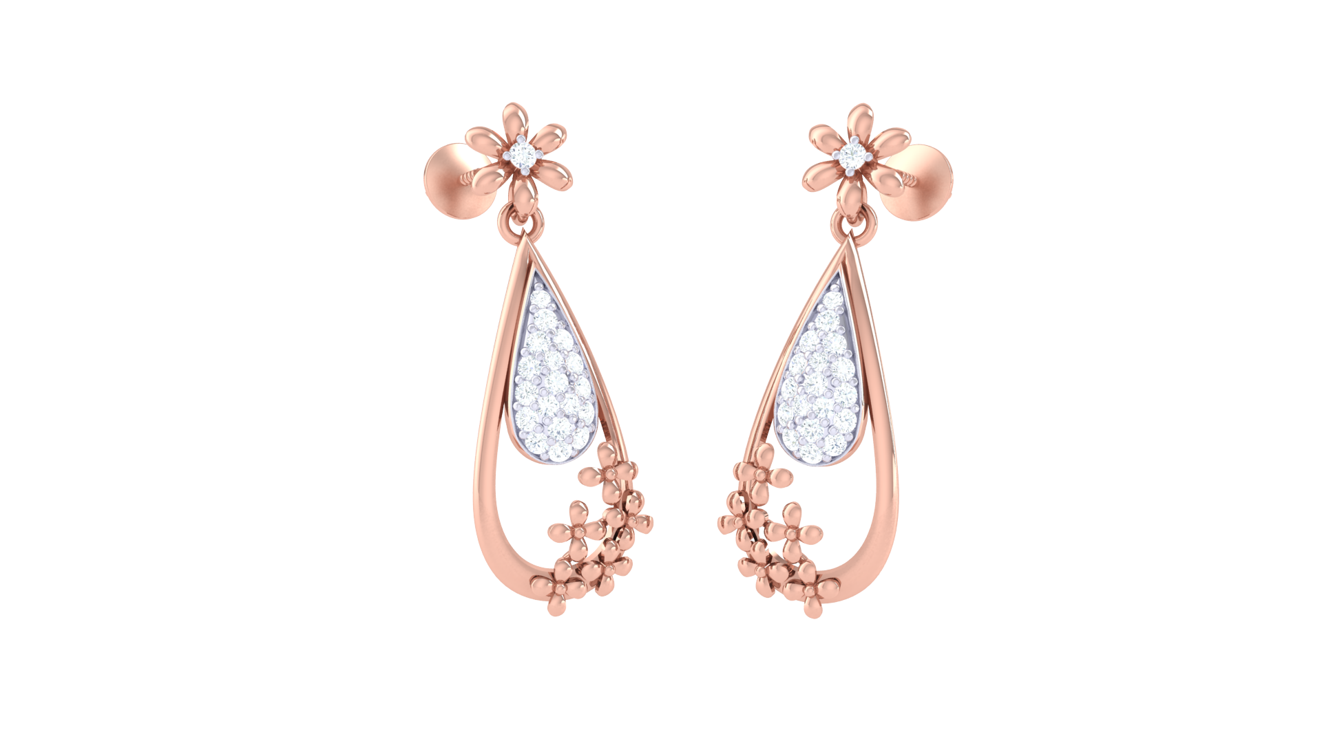 Textured Crystal Drop Earrings