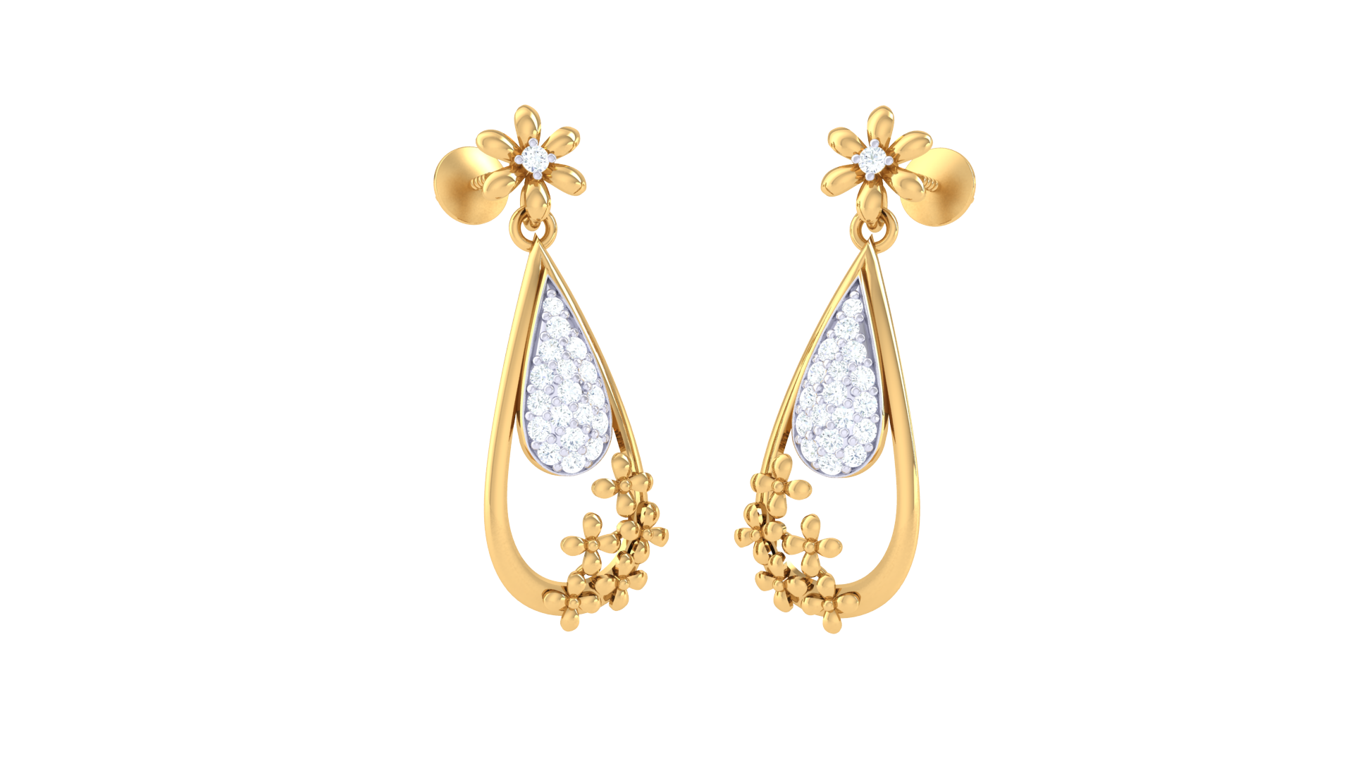 Textured Crystal Drop Earrings