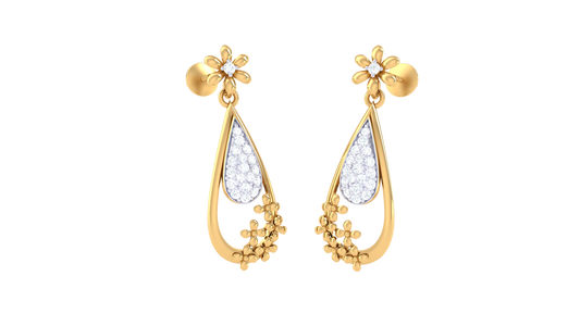 Textured Crystal Drop Earrings