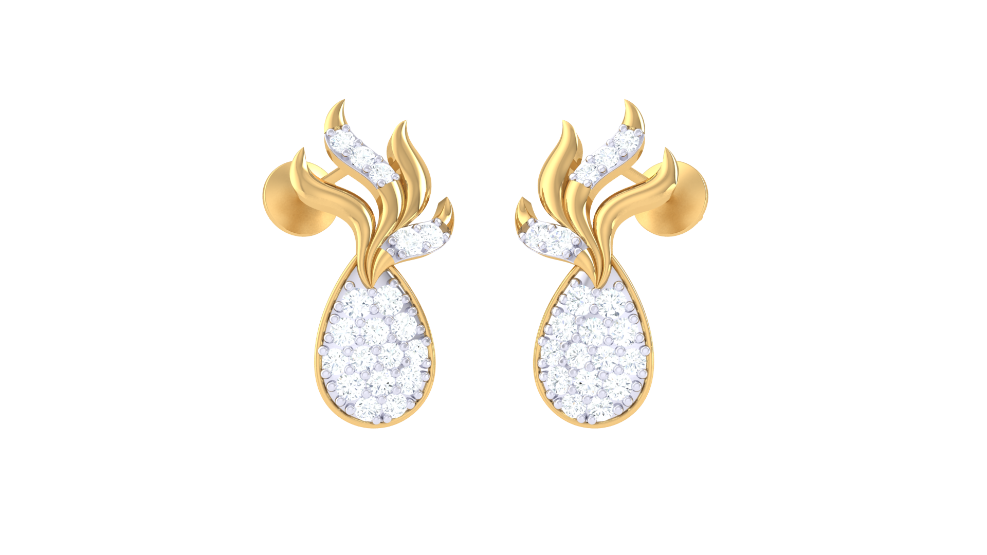 Elegant Wave Design Teardrop Earrings