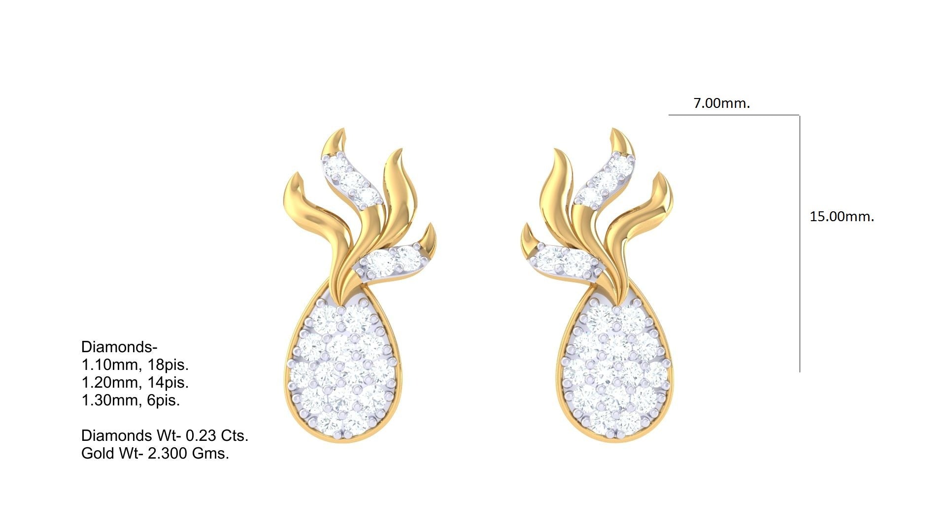 Elegant Wave Design Teardrop Earrings