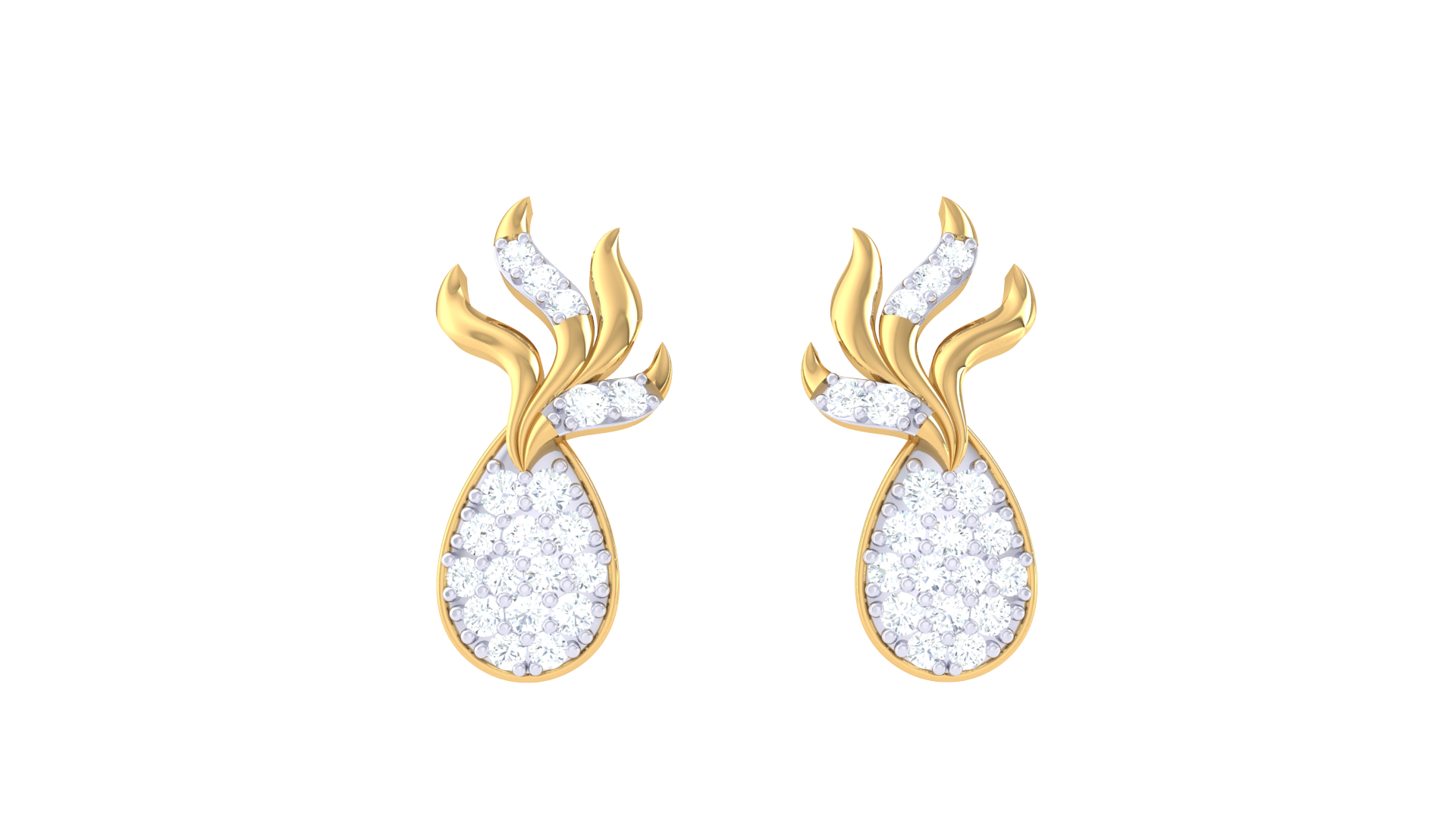 Elegant Wave Design Teardrop Earrings