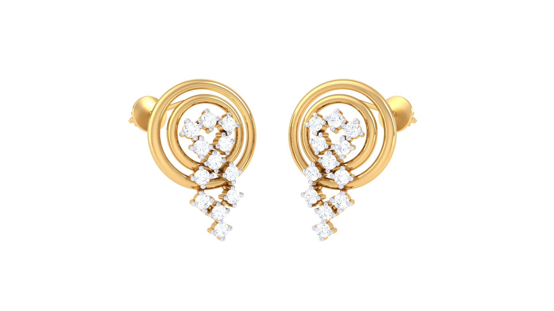 Luxurious Gold Stone Drop Earrings