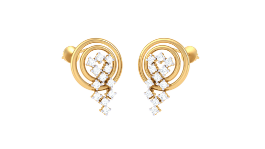 Luxurious Gold Stone Drop Earrings