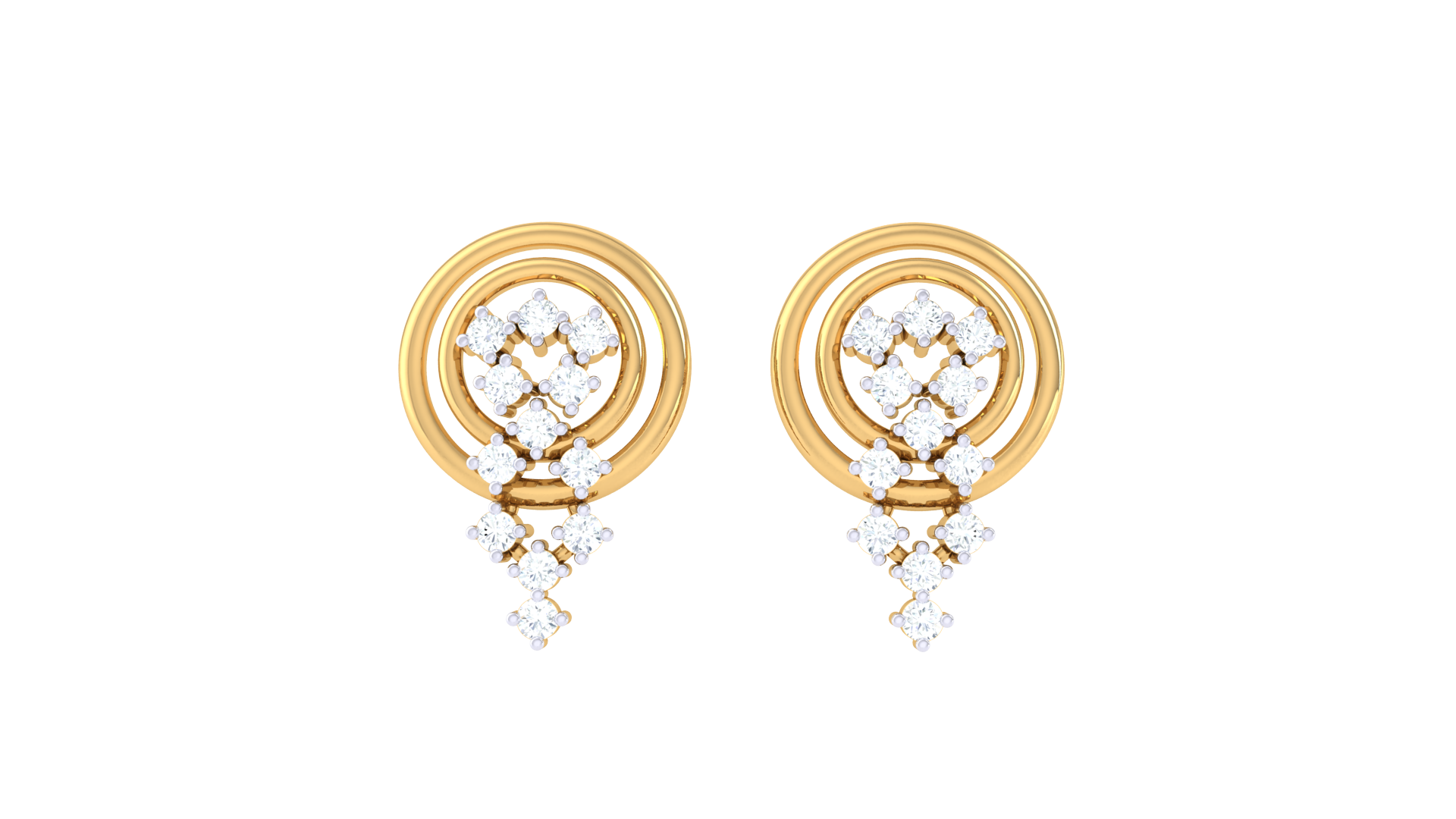 Luxurious Gold Stone Drop Earrings