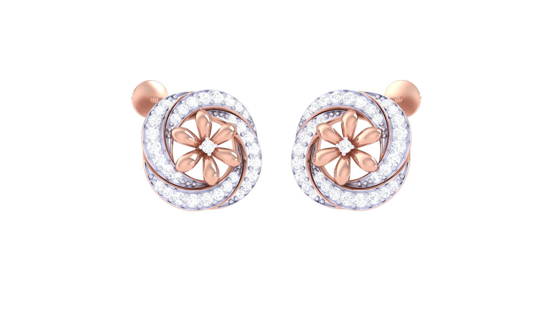 Elegant Circular Flower Earrings