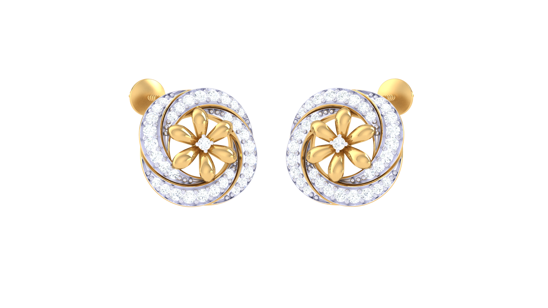 Elegant Circular Flower Earrings