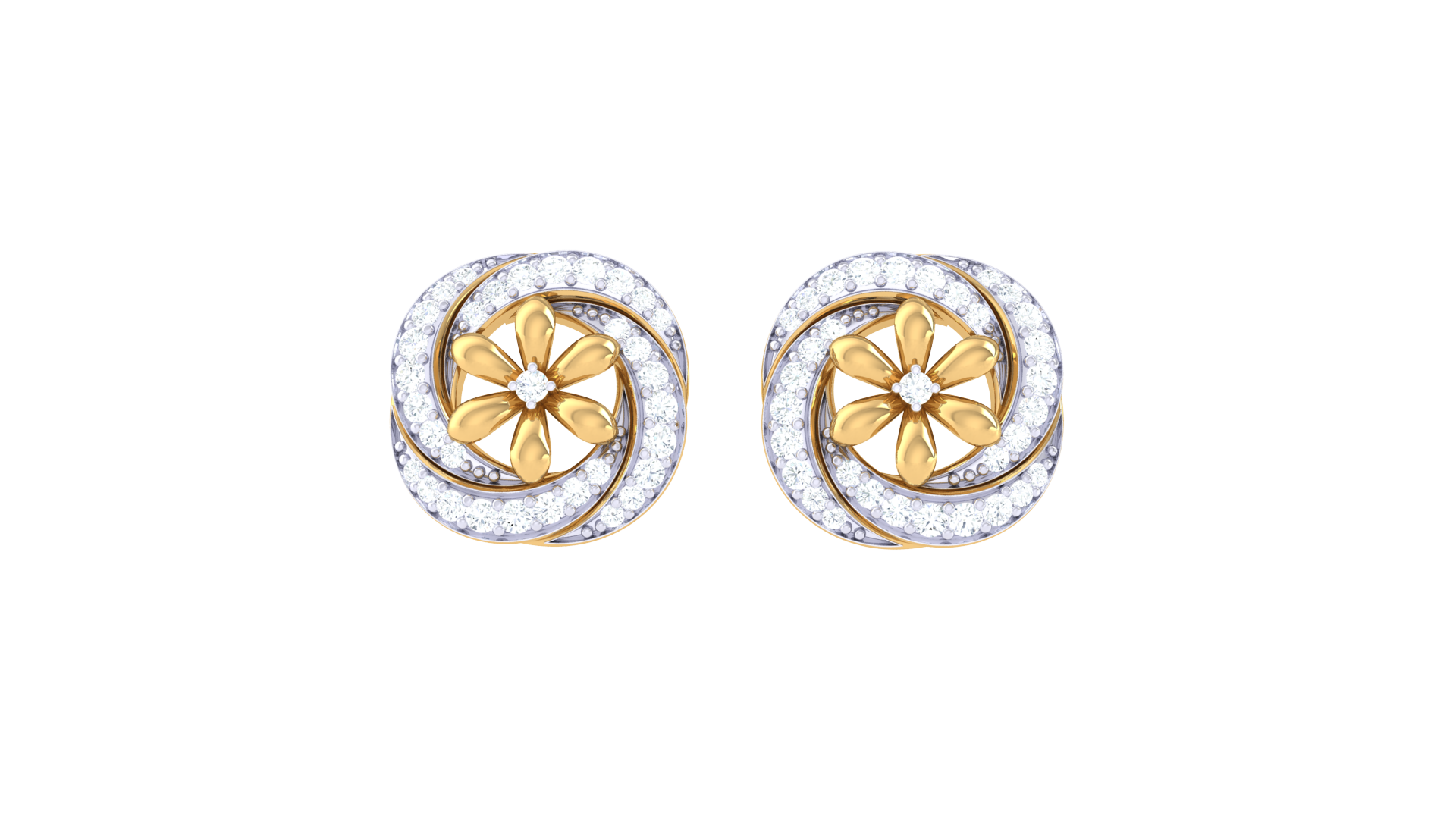 Elegant Circular Flower Earrings