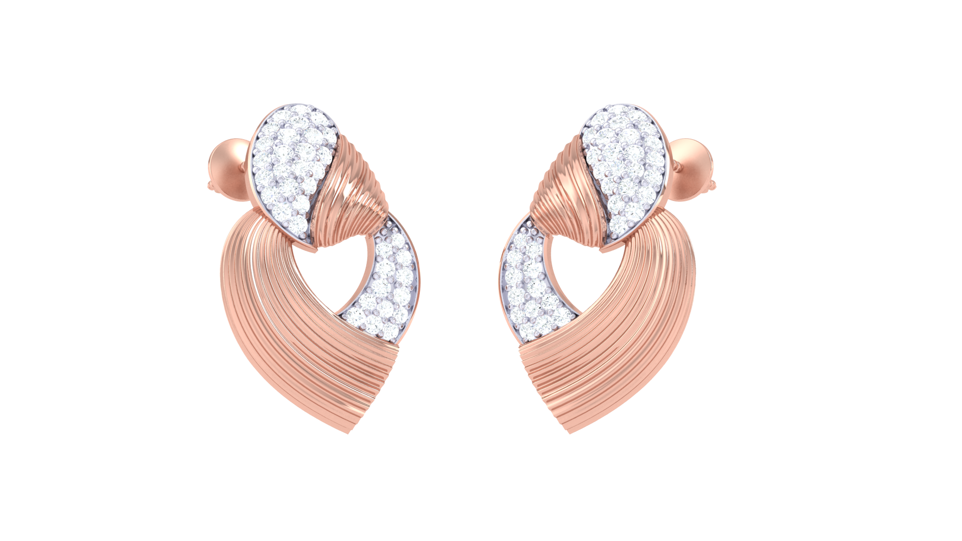 Sparkling Diamond Leaf Earrings