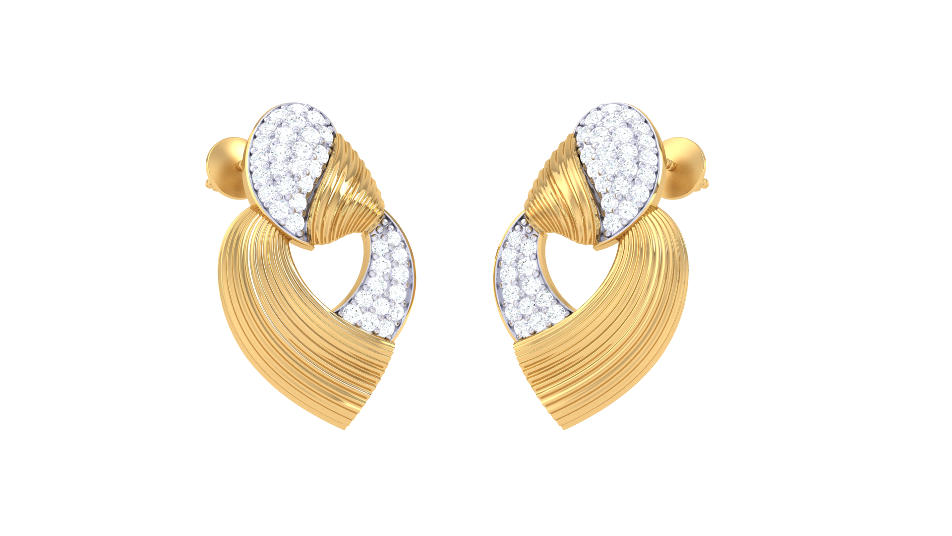 Sparkling Diamond Leaf Earrings