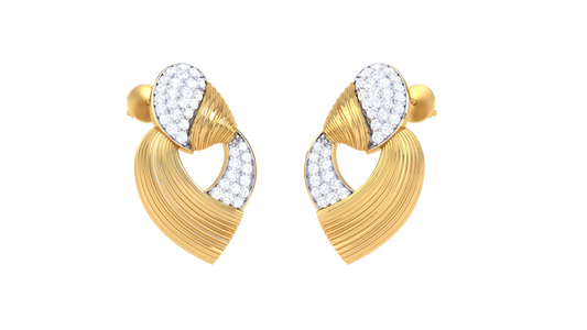 Sparkling Diamond Leaf Earrings