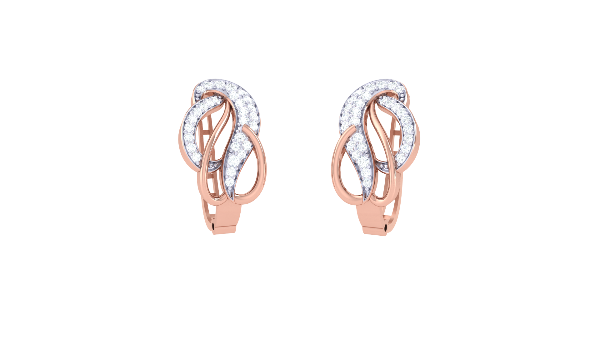 Sparkling Curved Gold Earrings