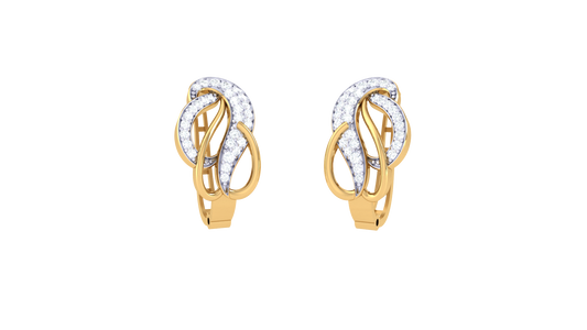 Sparkling Curved Gold Earrings