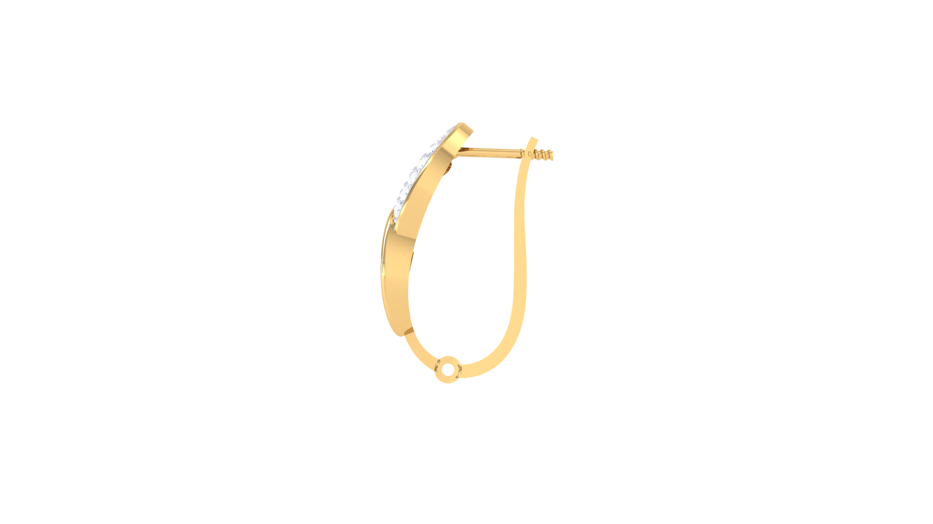 Sparkling Curved Gold Earrings