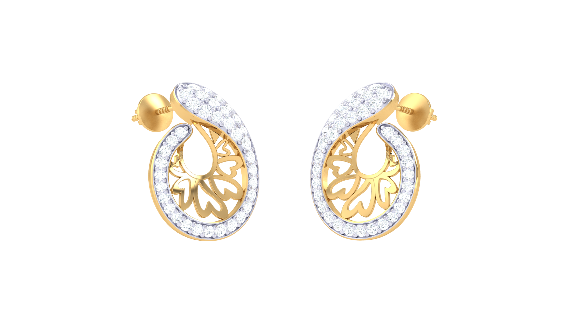 Diamond Edge Teardrop Earrings