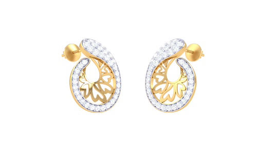 Diamond Edge Teardrop Earrings