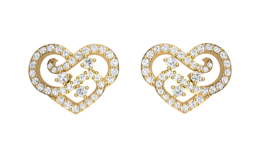 Sparkling Decorative Heart Earrings