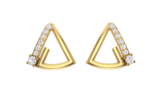 Modern Gold Triangle Earrings