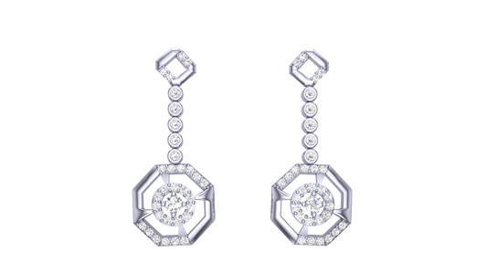 Geometric Diamond Octagon Earrings