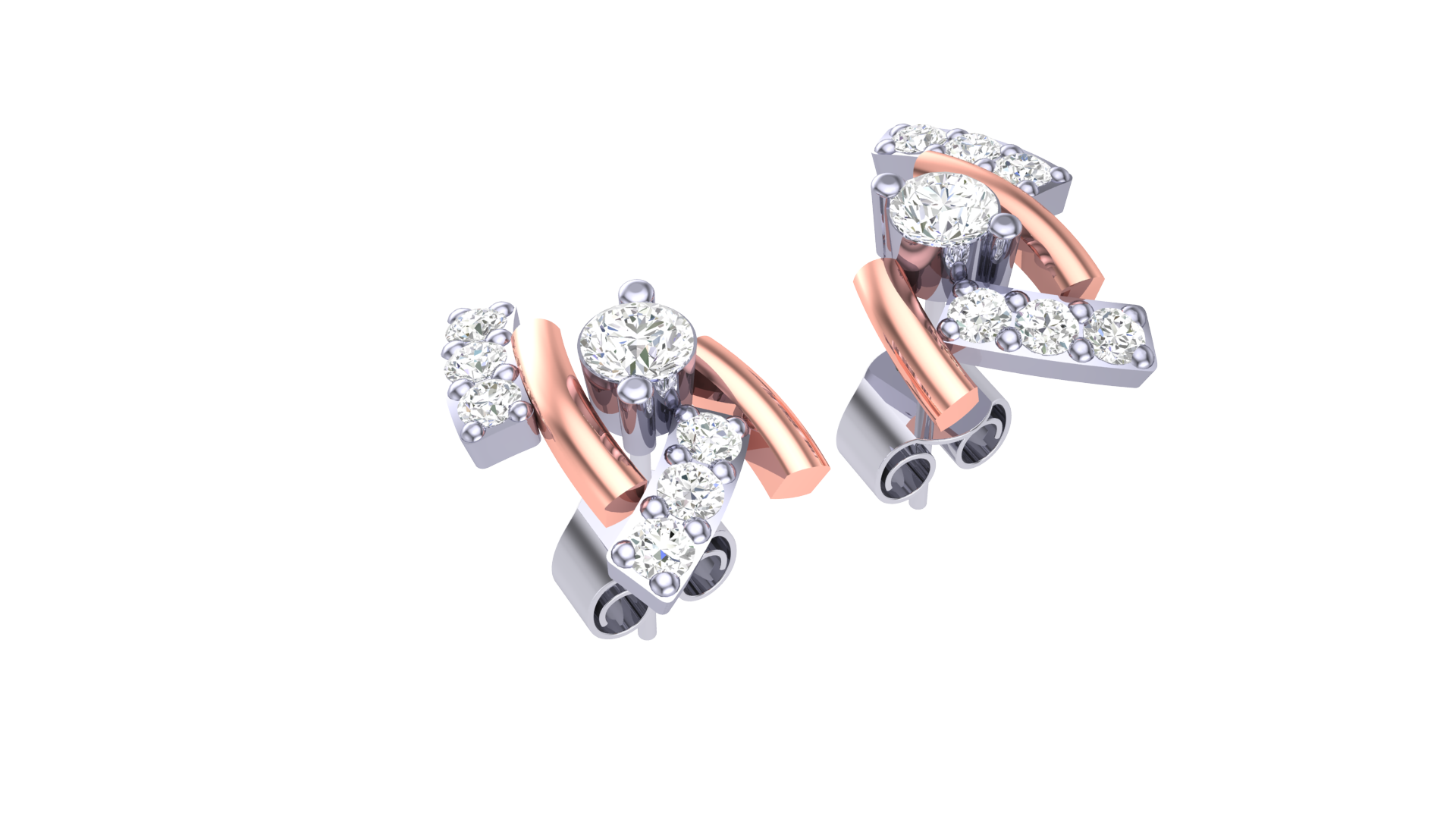 Contemporary Diamond Accent Earrings