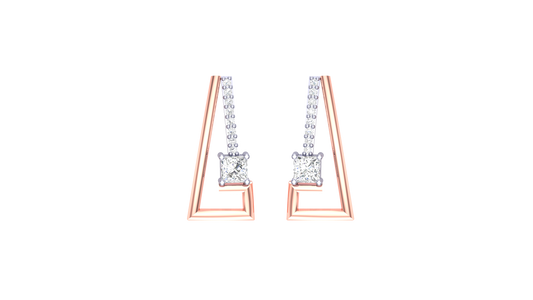 Vertical Diamond Geometric Earrings