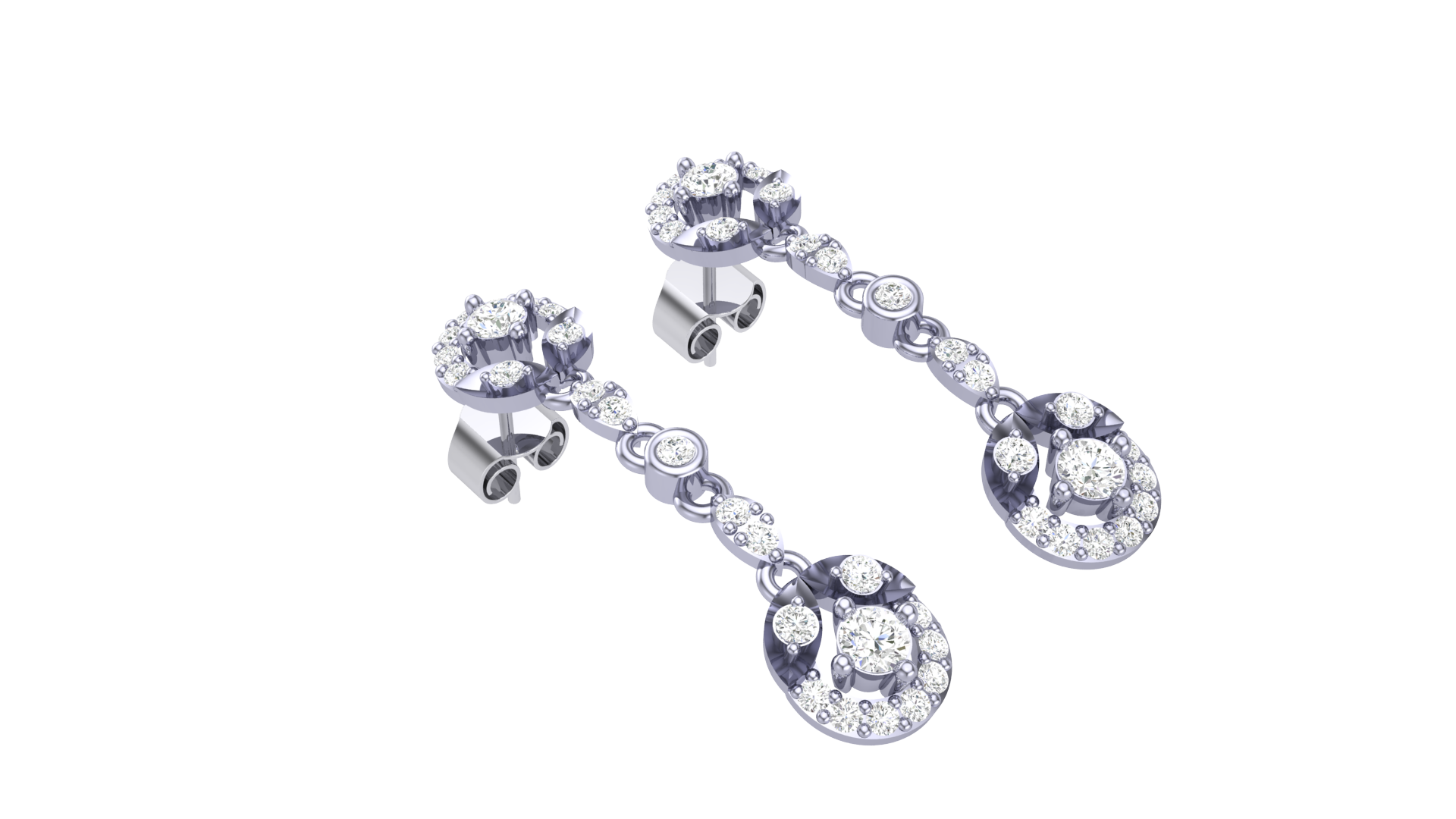 Chain Link Drop Diamond Earrings