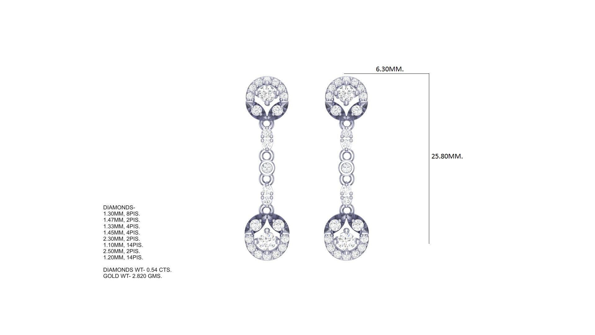 Chain Link Drop Diamond Earrings
