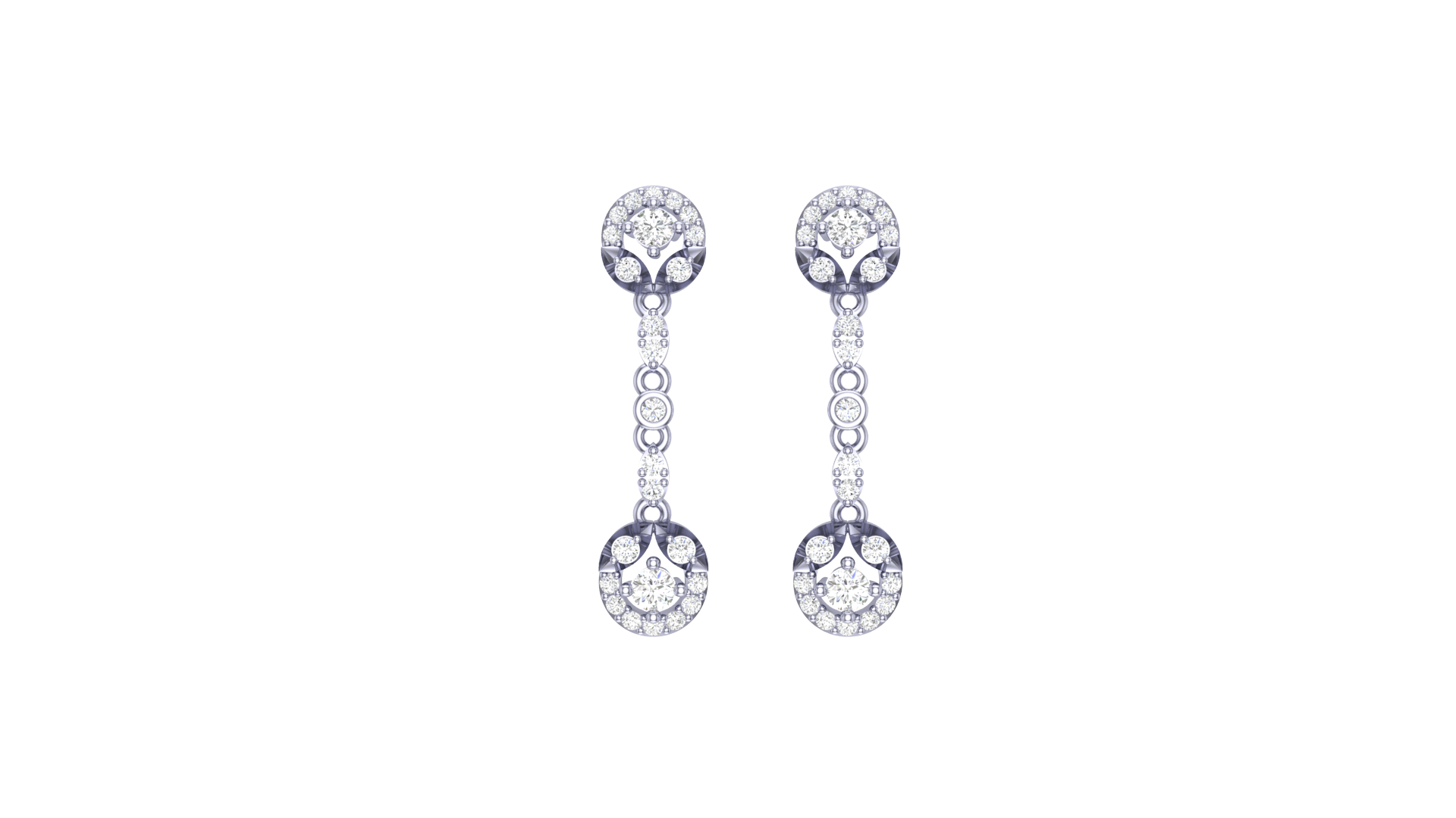 Chain Link Drop Diamond Earrings