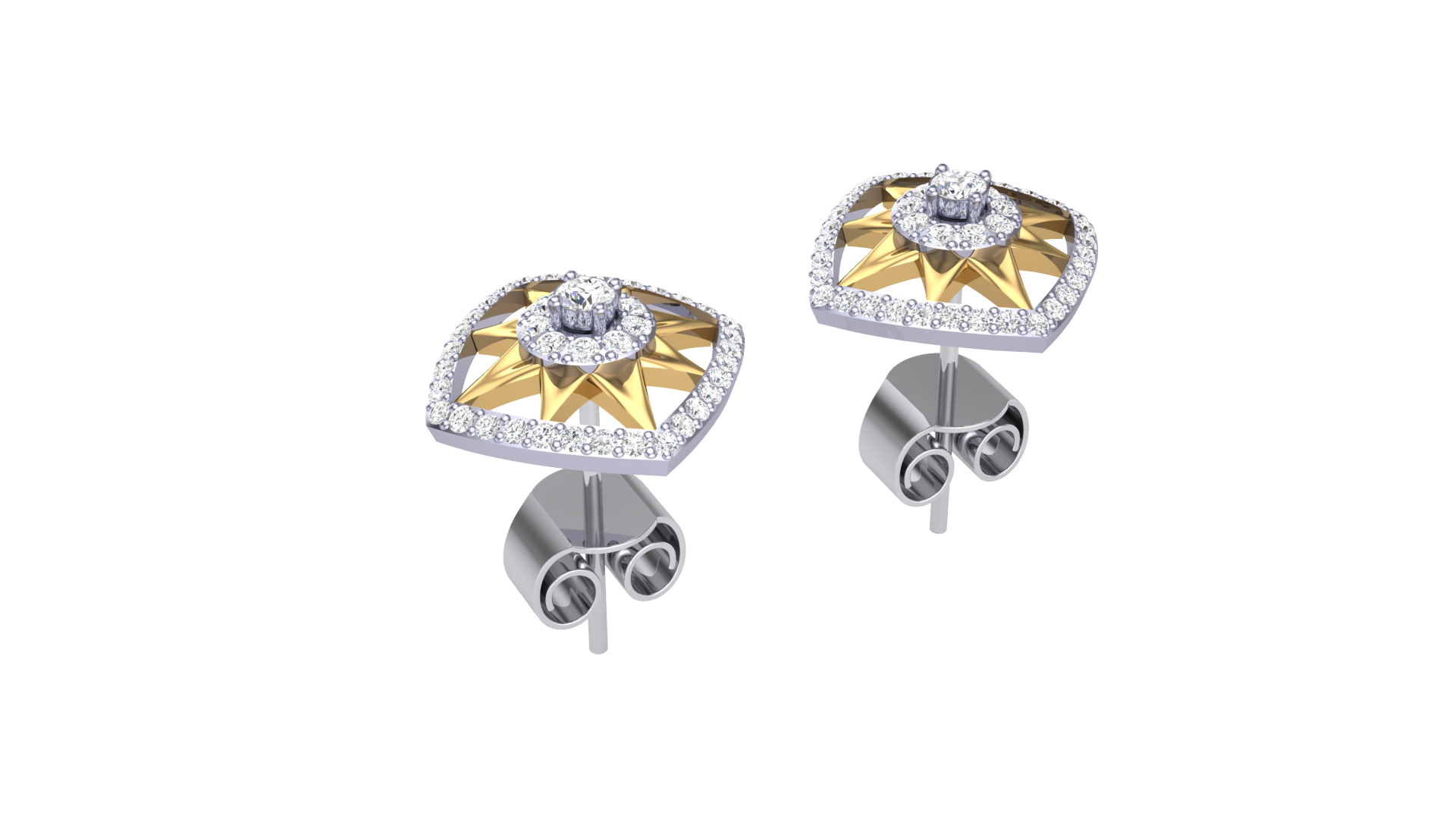 Central Gem Starburst Earrings