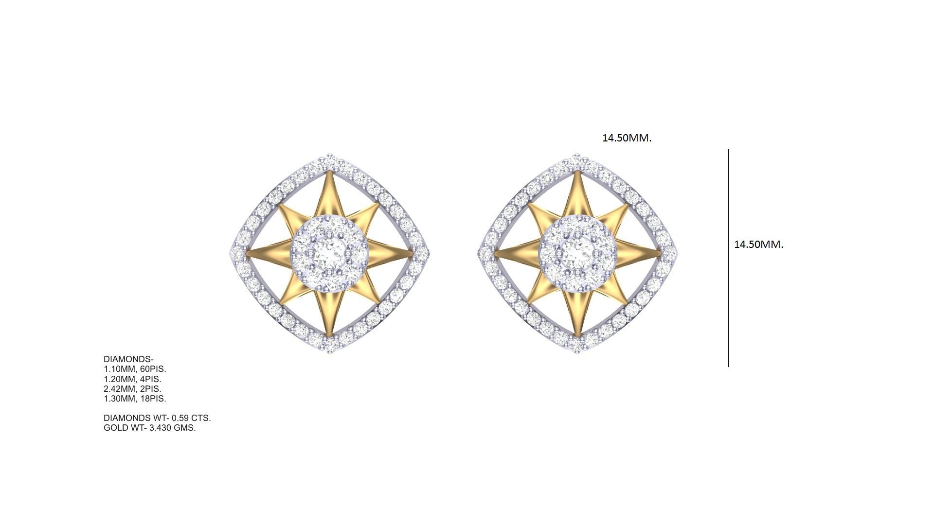 Central Gem Starburst Earrings