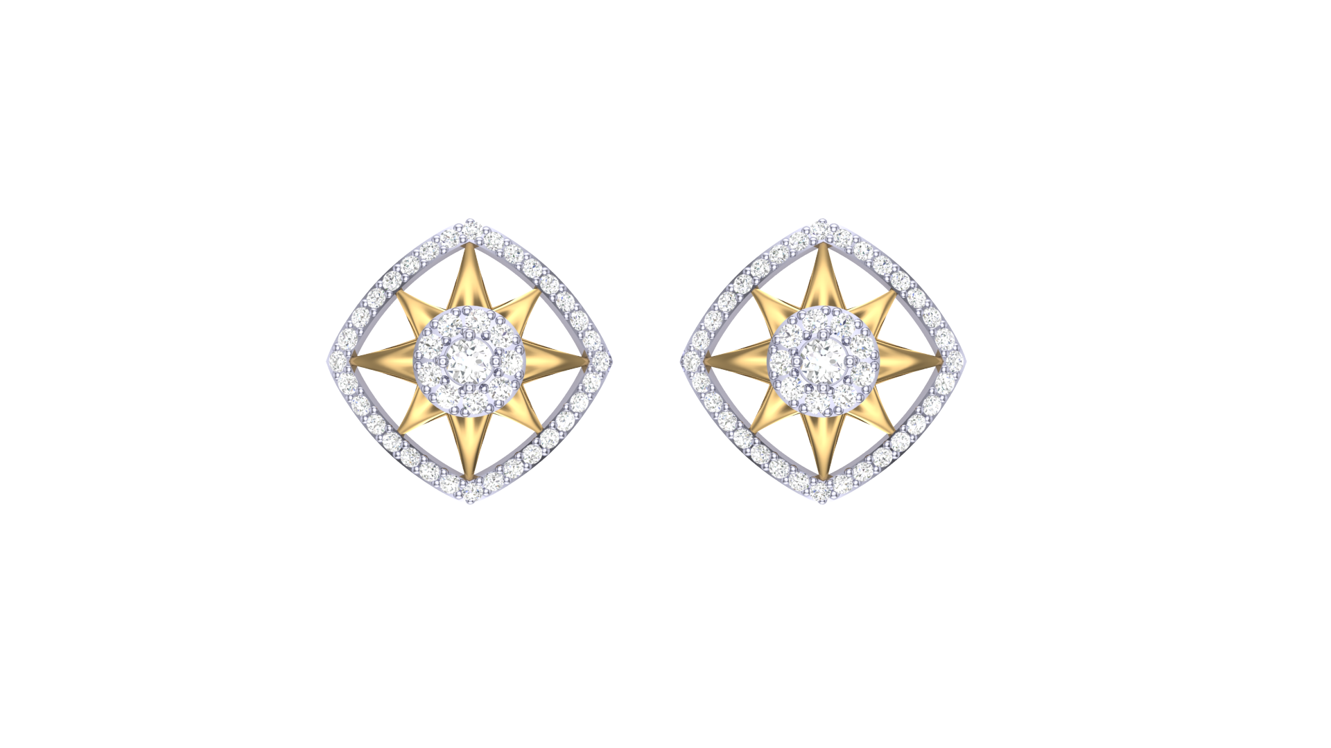 Central Gem Starburst Earrings