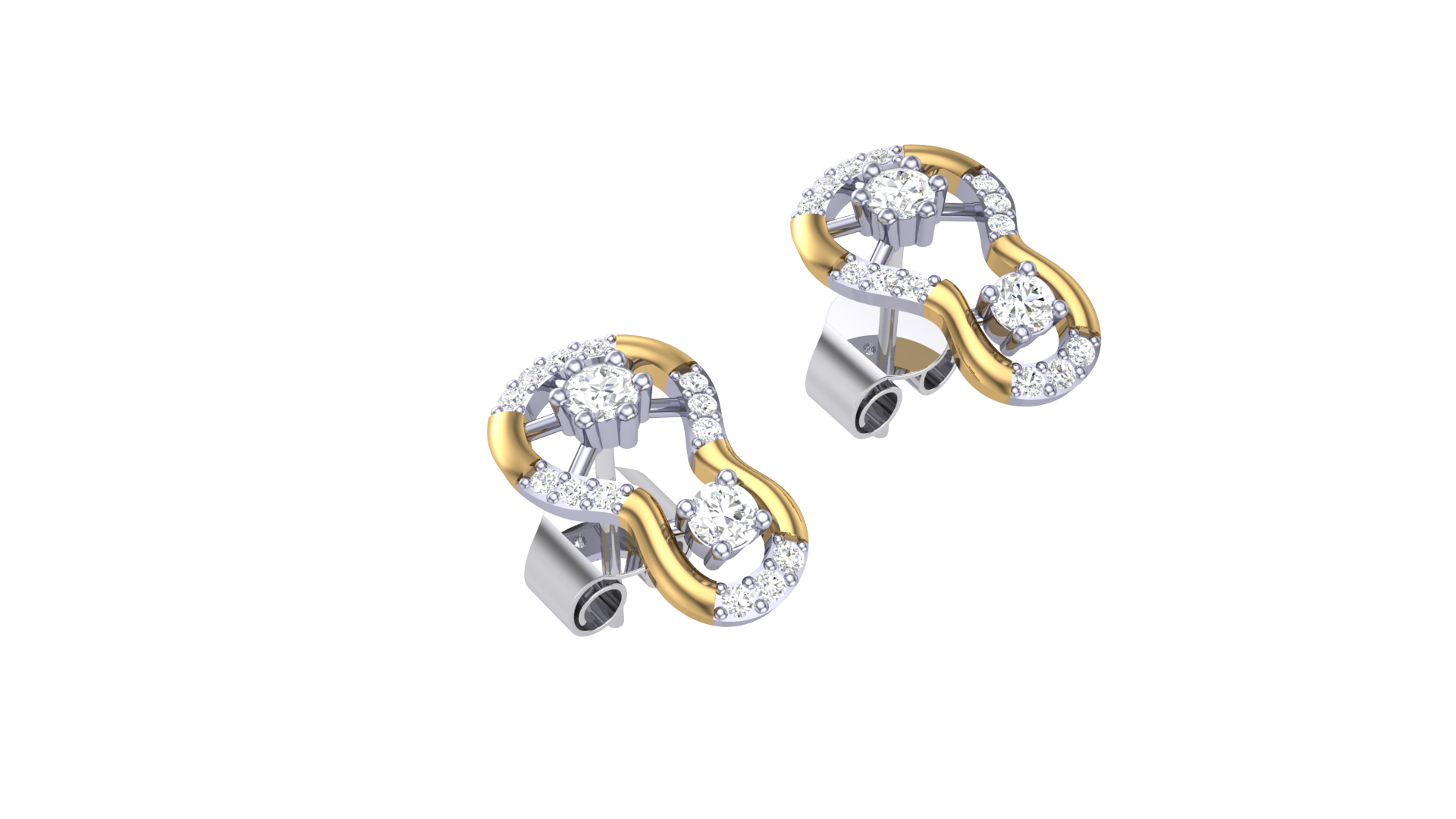 Elegant Two Tone Drop Earrings