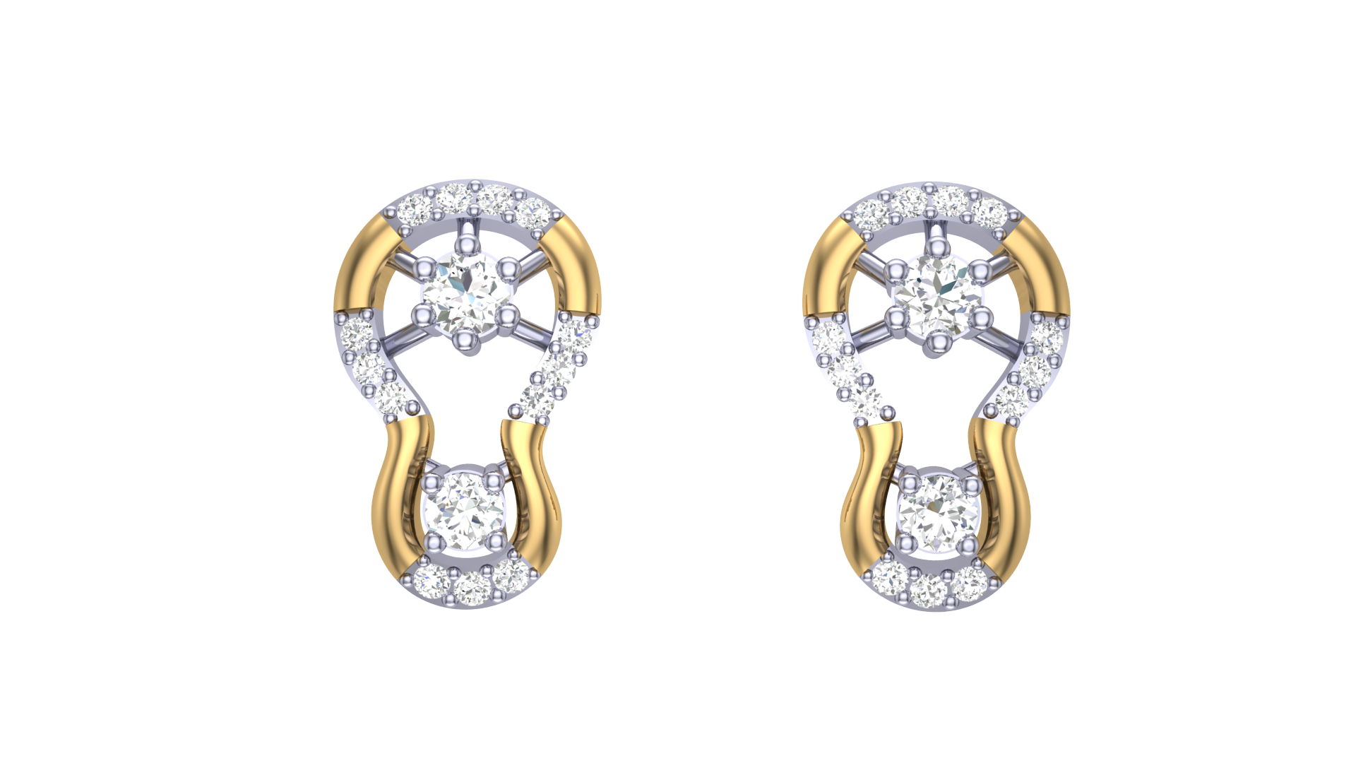 Elegant Two Tone Drop Earrings