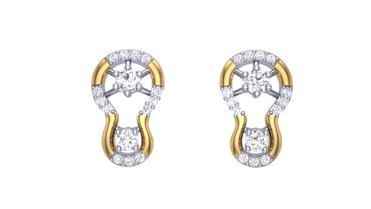 Elegant Two Tone Drop Earrings