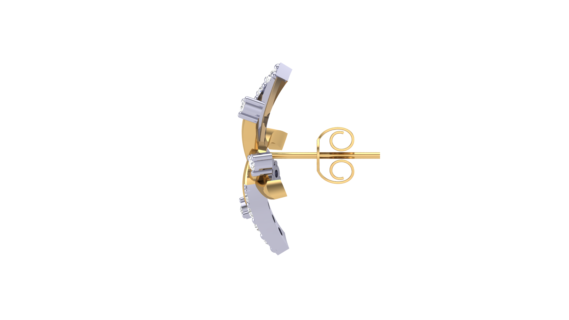 Ribbon Design Diamond Earrings