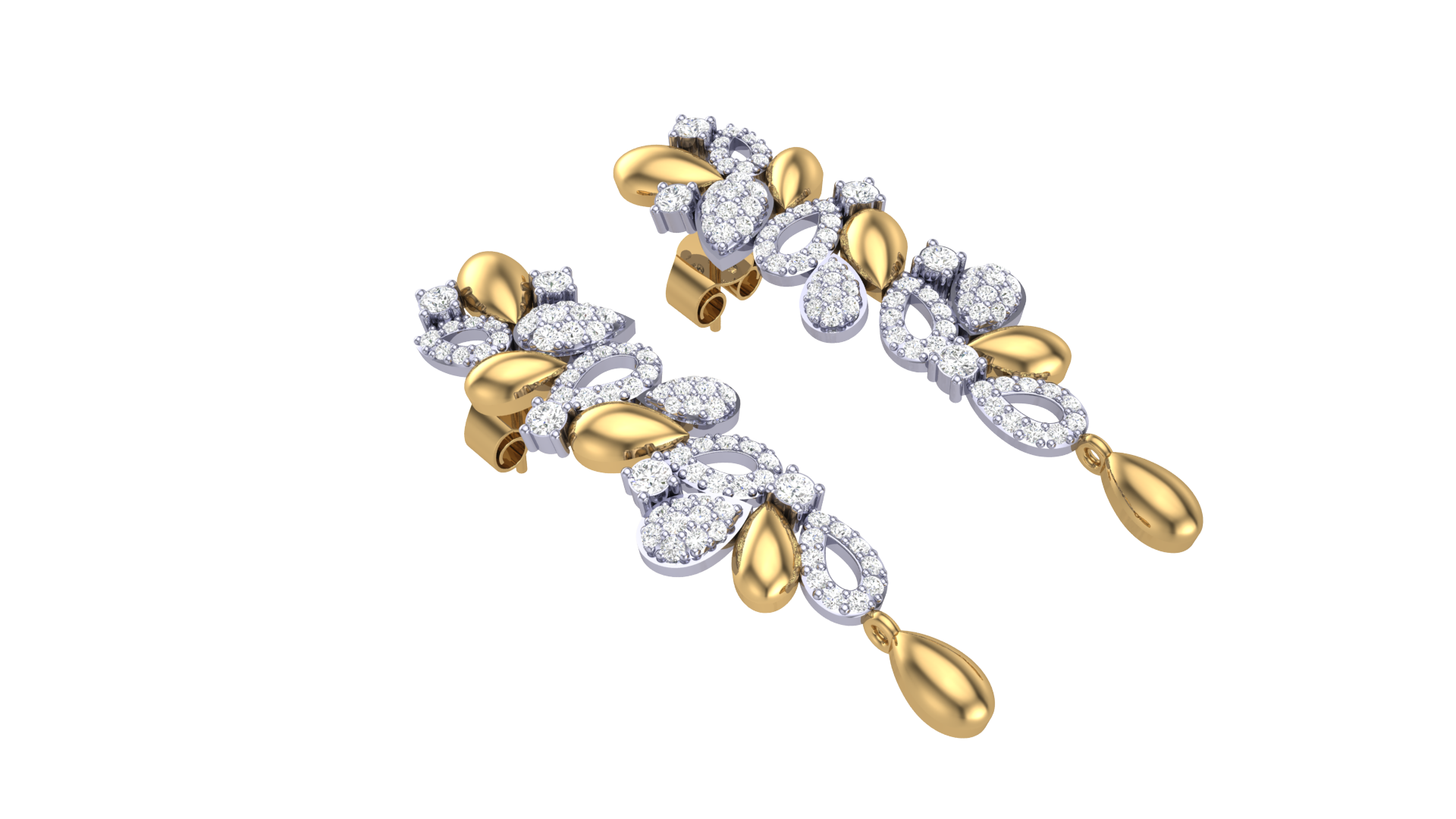 Marquise Diamond Floral Earrings