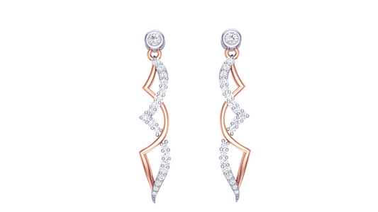 Elegant Two Tone Wavy Earrings