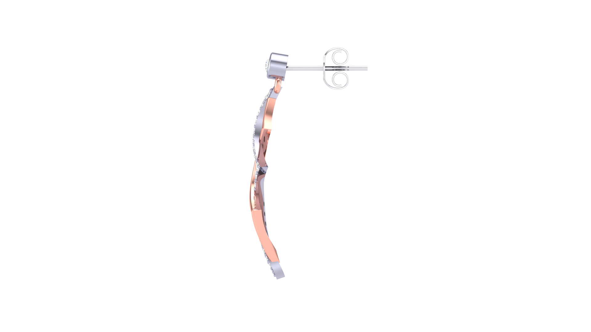 Elegant Two Tone Wavy Earrings
